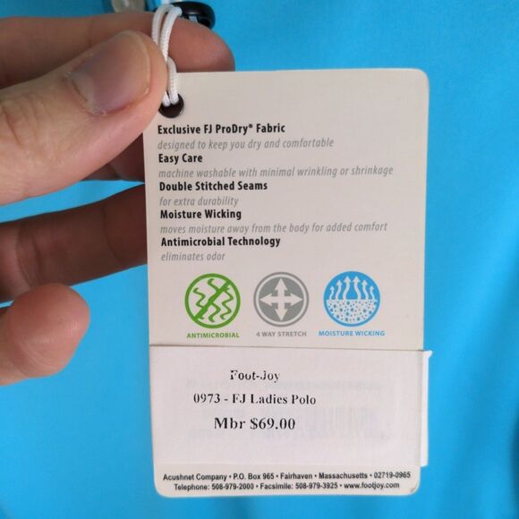 NWT FootJoy Sleeveless Polo Shirt Size Medium Teal Blue Embroidered Logo Golf - Picture 4 of 8